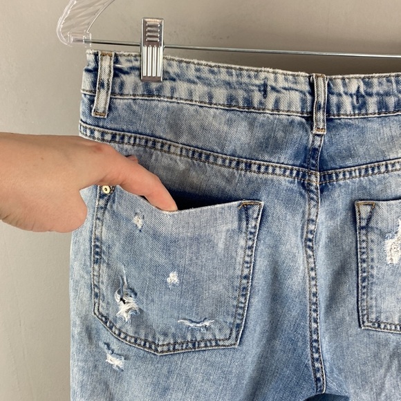 Zara Straight Leg Destroyed Jeans Size 6 - Picture 11 of 15